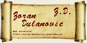 Zoran Dulanović vizit kartica